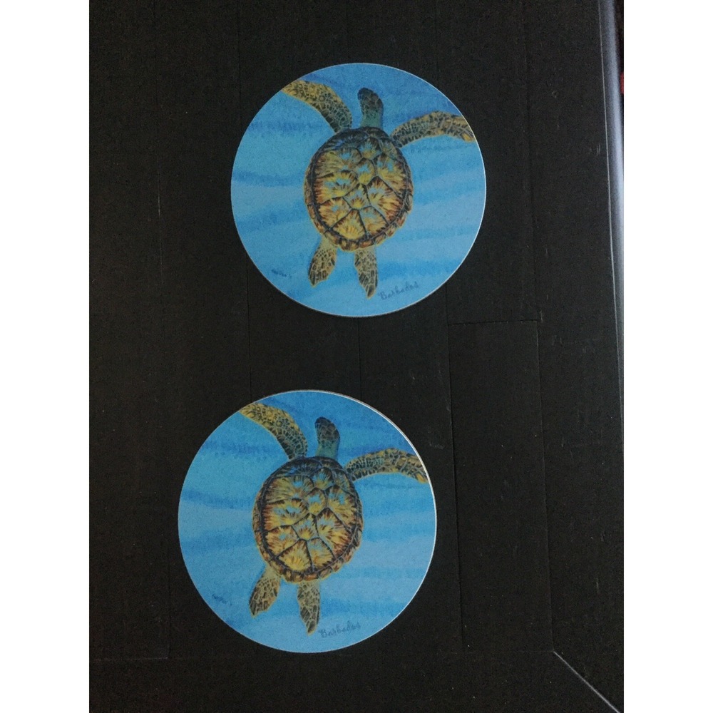 NEW Barbados Sea Turtle Cork Backed Trivet (A13)